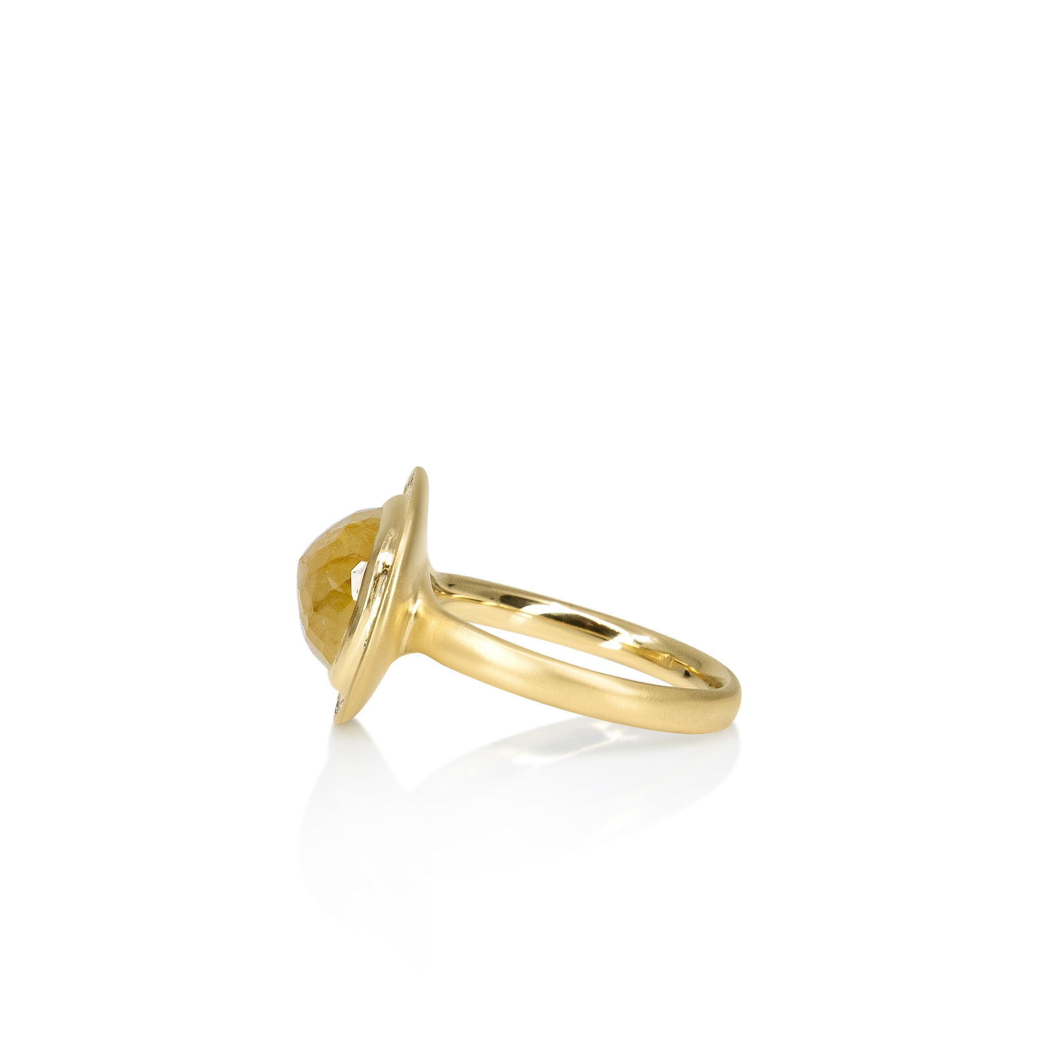 Halo Yellow Sapphire Ring