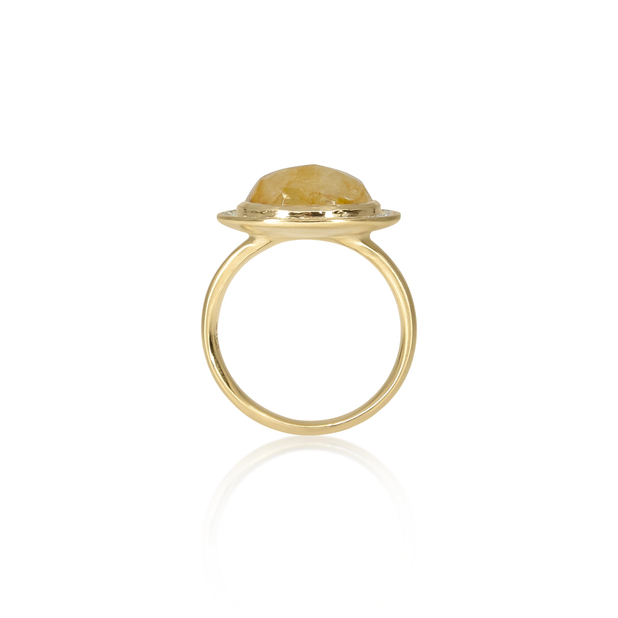 Halo Yellow Sapphire Ring