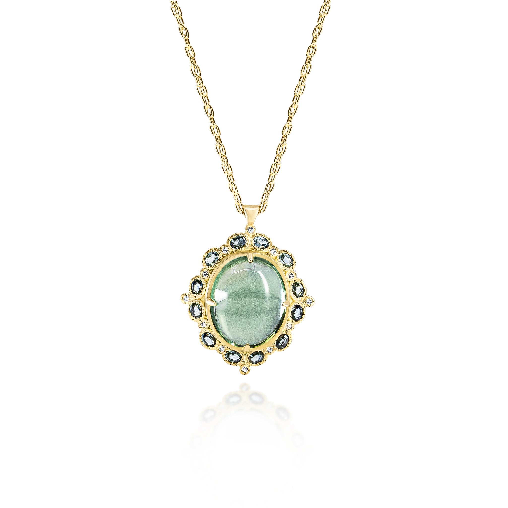 Tourmaline and Sapphire Pendant