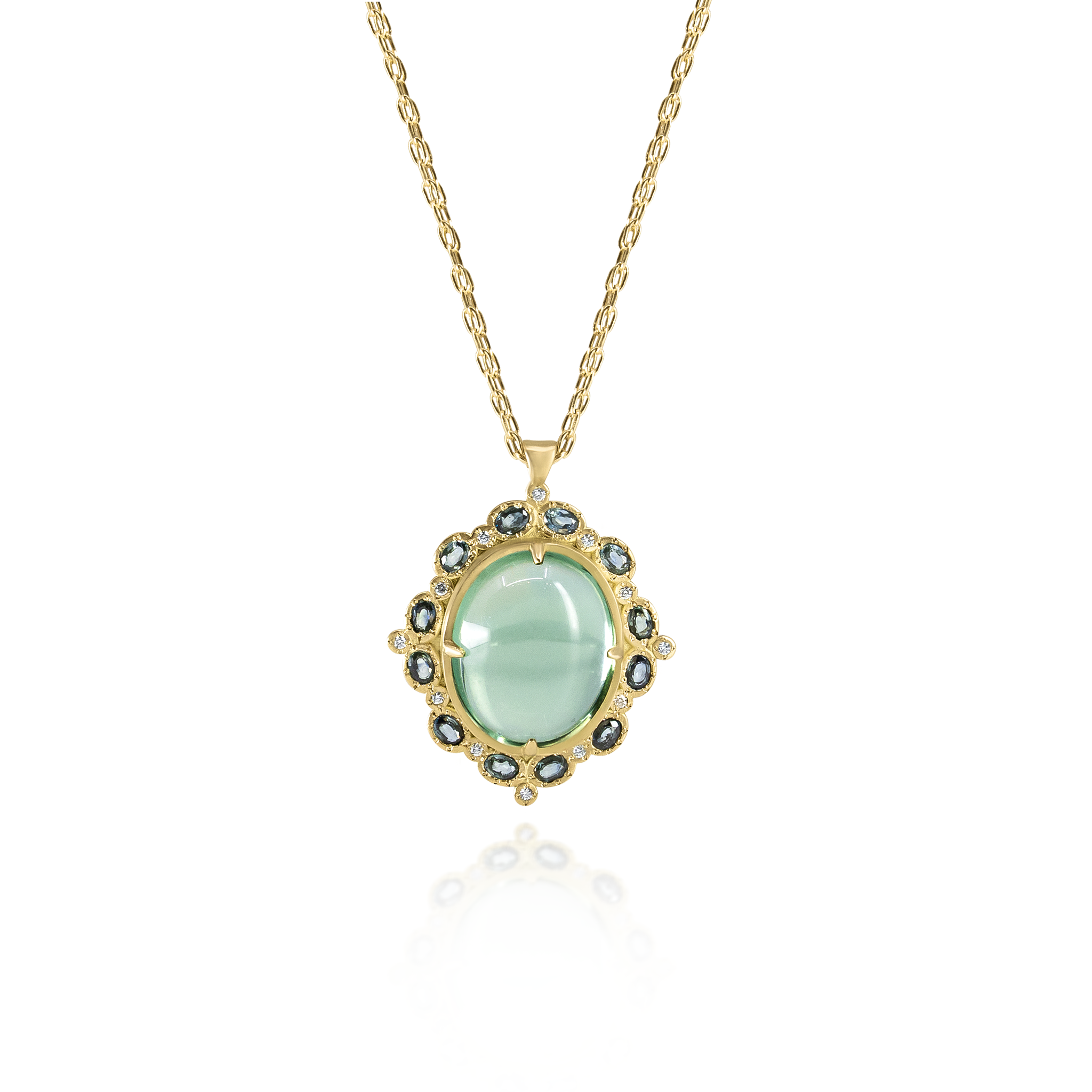 Tourmaline and Sapphire Pendant