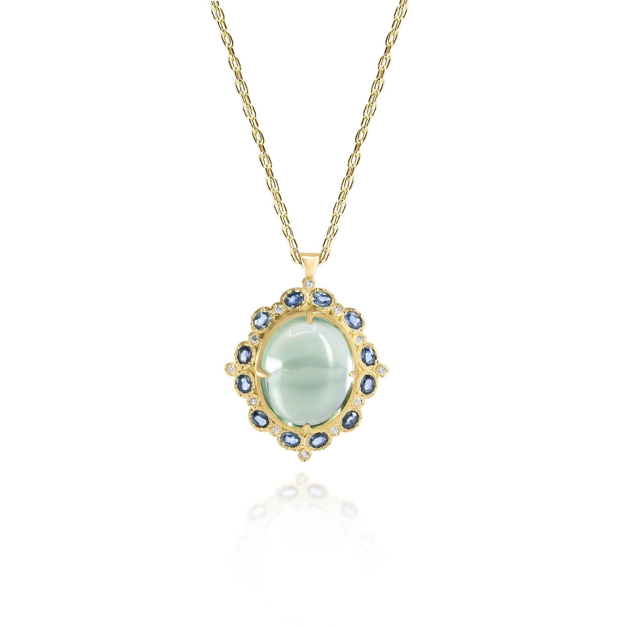 Tourmaline and Sapphire Pendant