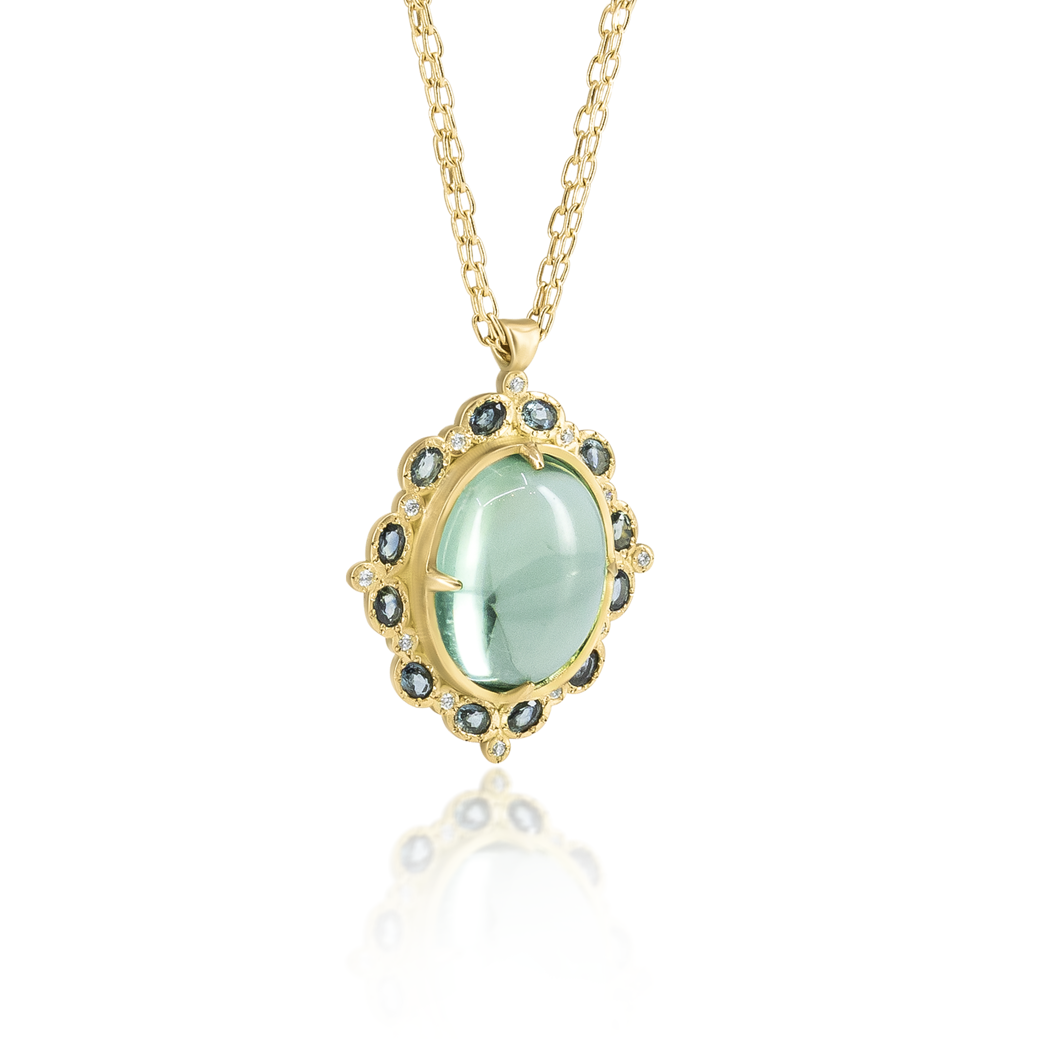 Tourmaline and Sapphire Pendant
