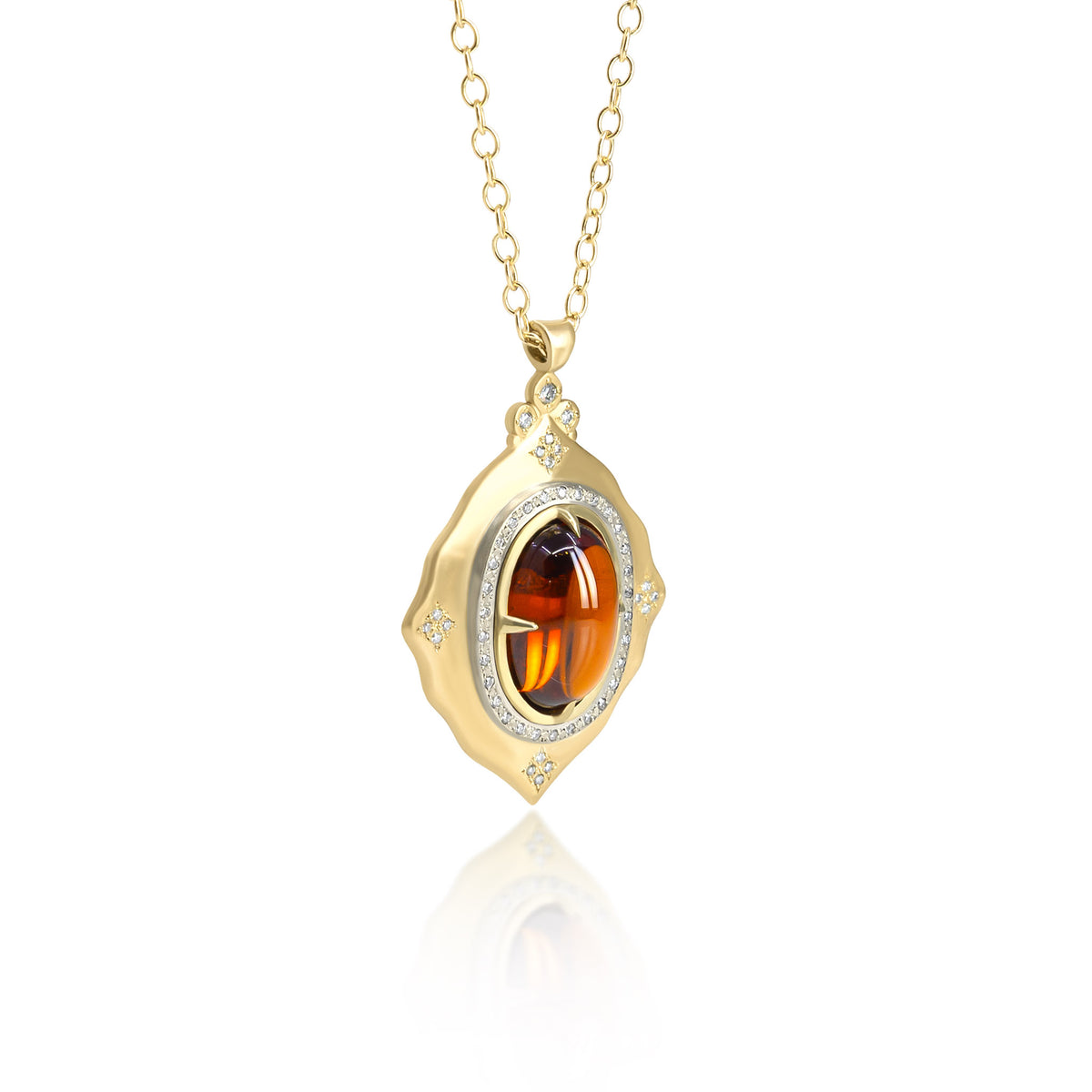 Oval Hessonite Garnet Stillwater Pendant