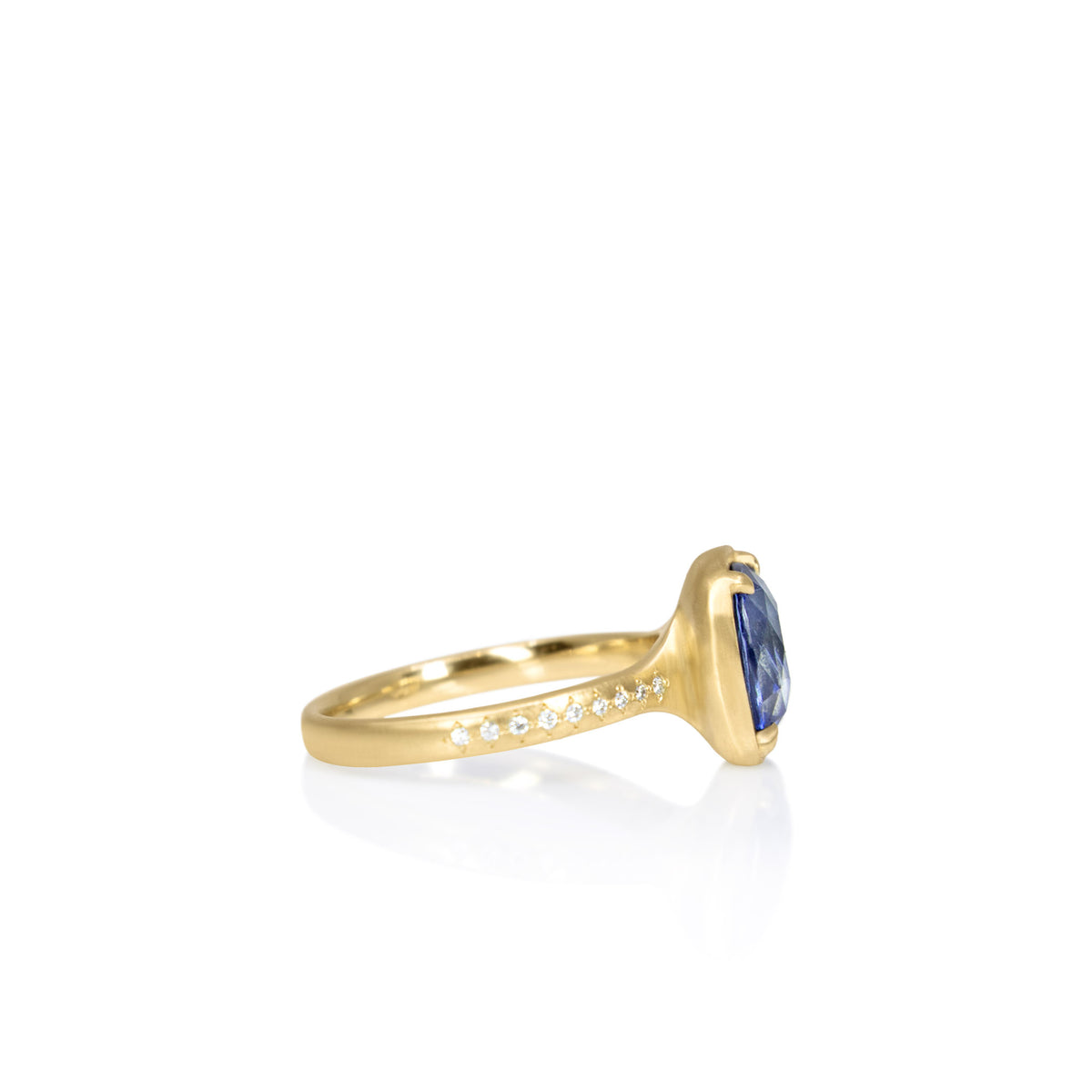 Cushion Blue Sapphire Polaris Ring