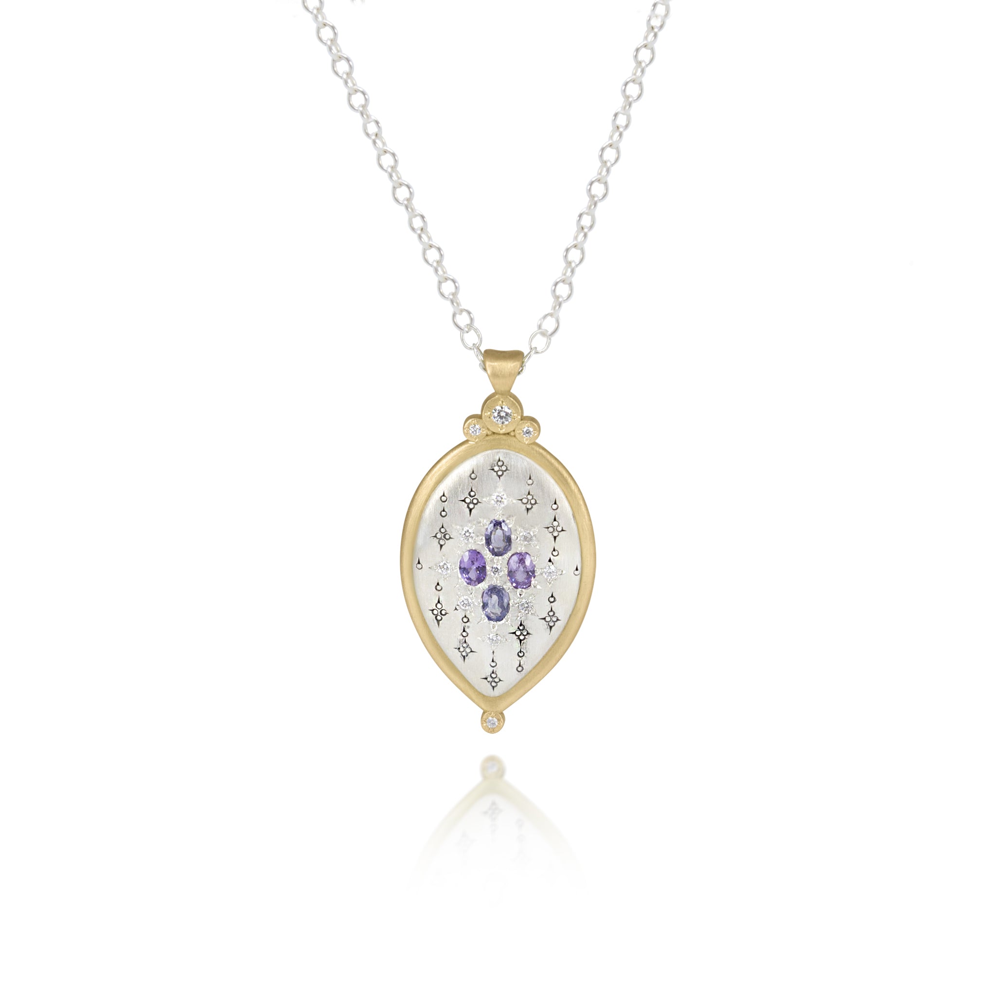 Two Tone Purple Sapphire Pendant