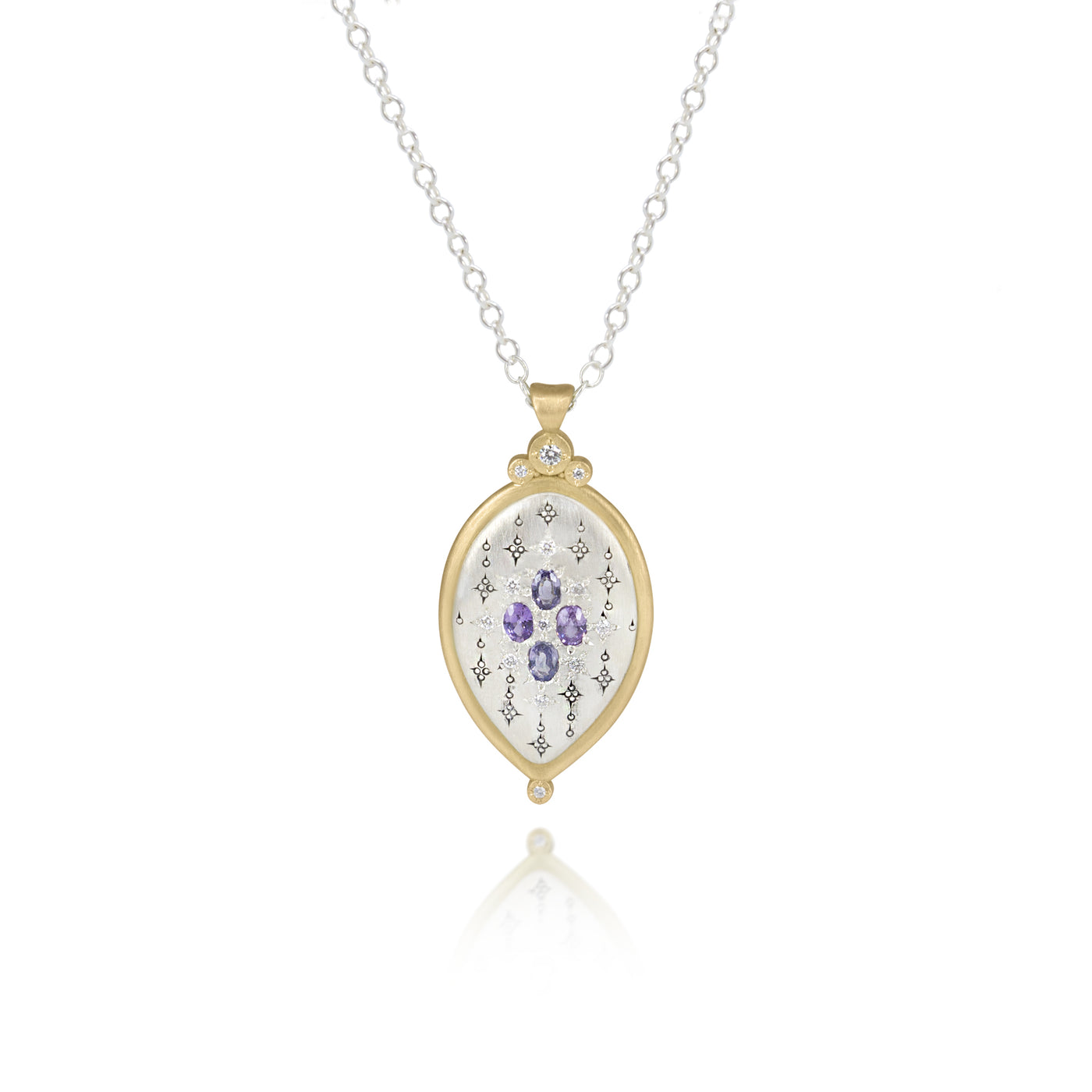 Two Tone Purple Sapphire Pendant