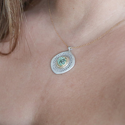 Carved Green Tourmaline Pendant