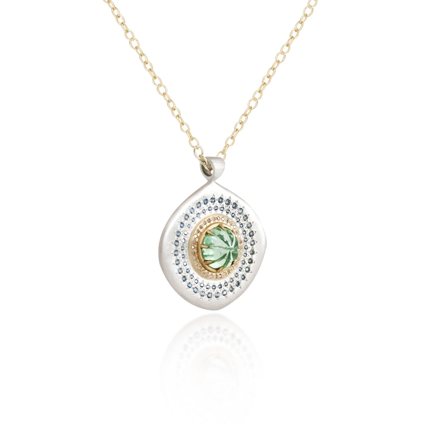 Carved Green Tourmaline Pendant