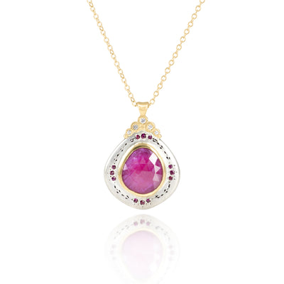Two Tone Ruby Pendant