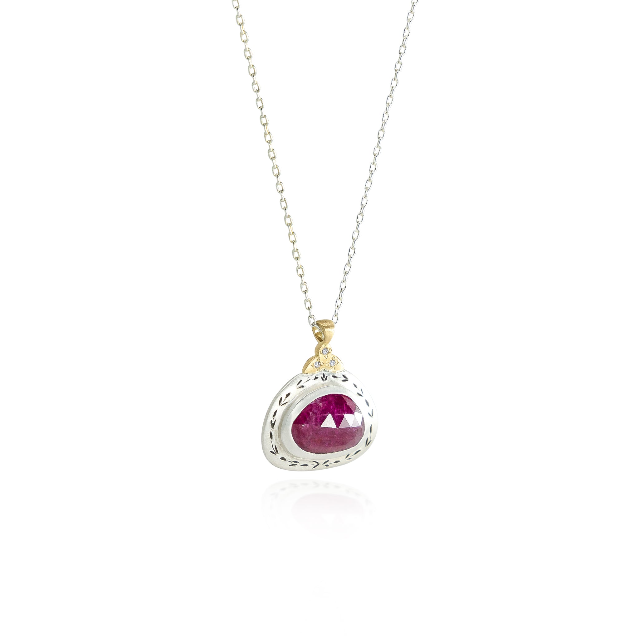Two Tone Ruby Slice Pendant