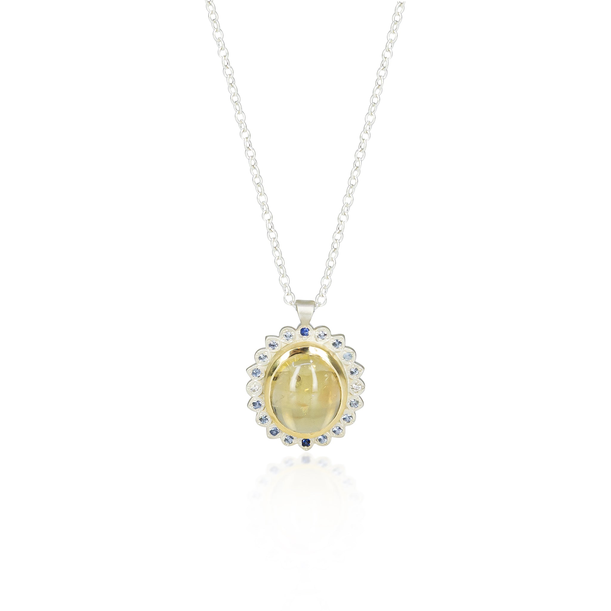 Yellow Tourmaline Cabochon Pendant