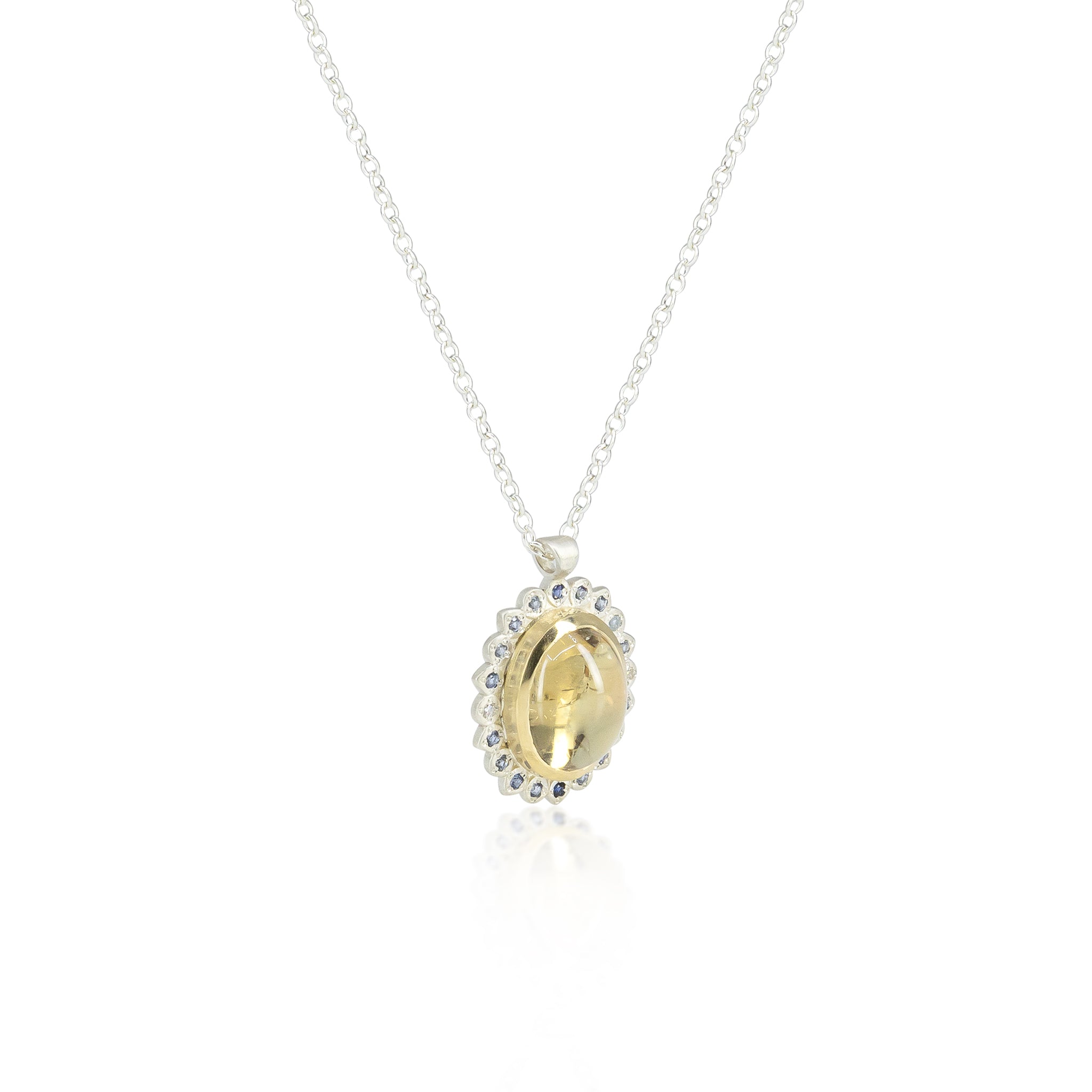 Yellow Tourmaline Cabochon Pendant