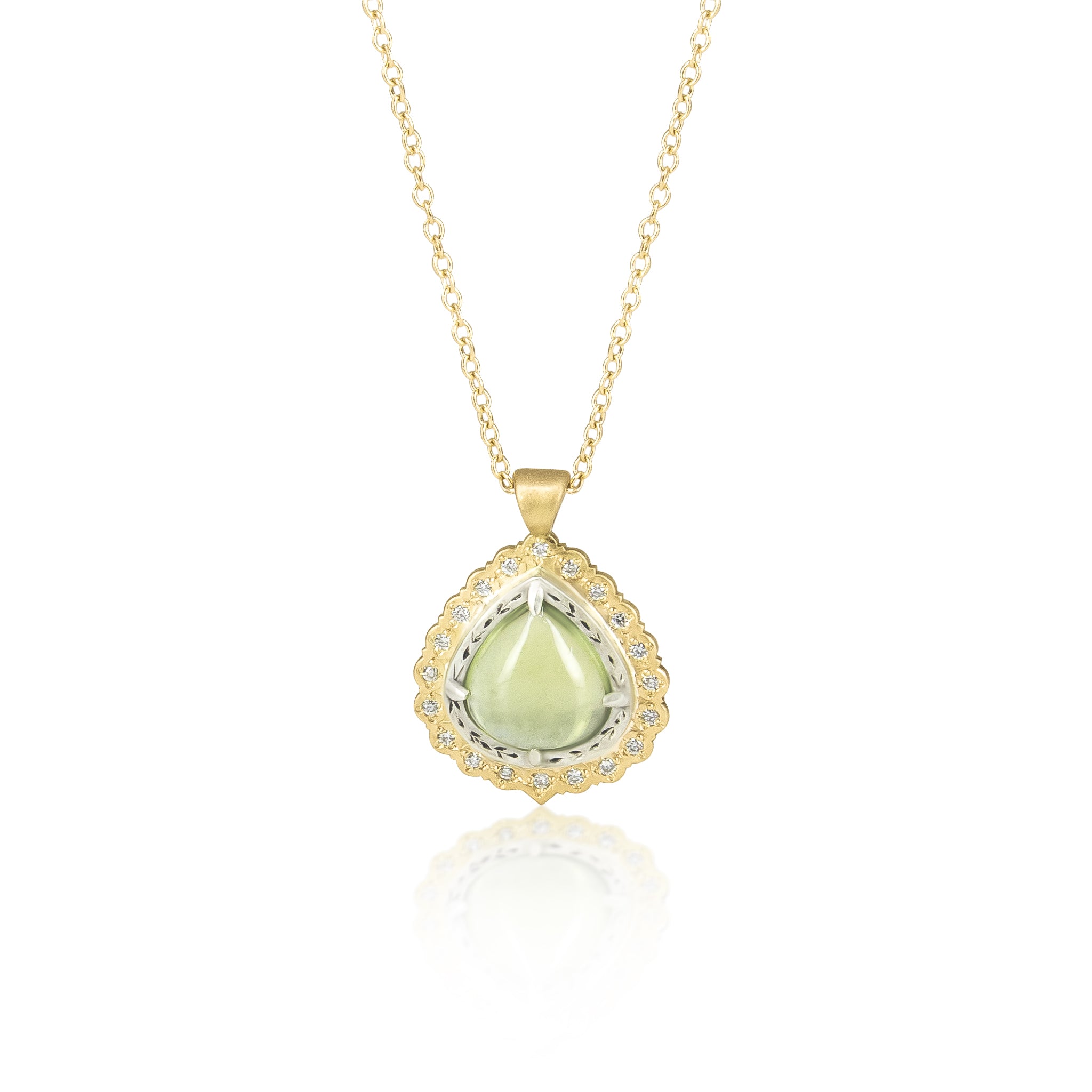 Green Tourmaline Flame Pendant