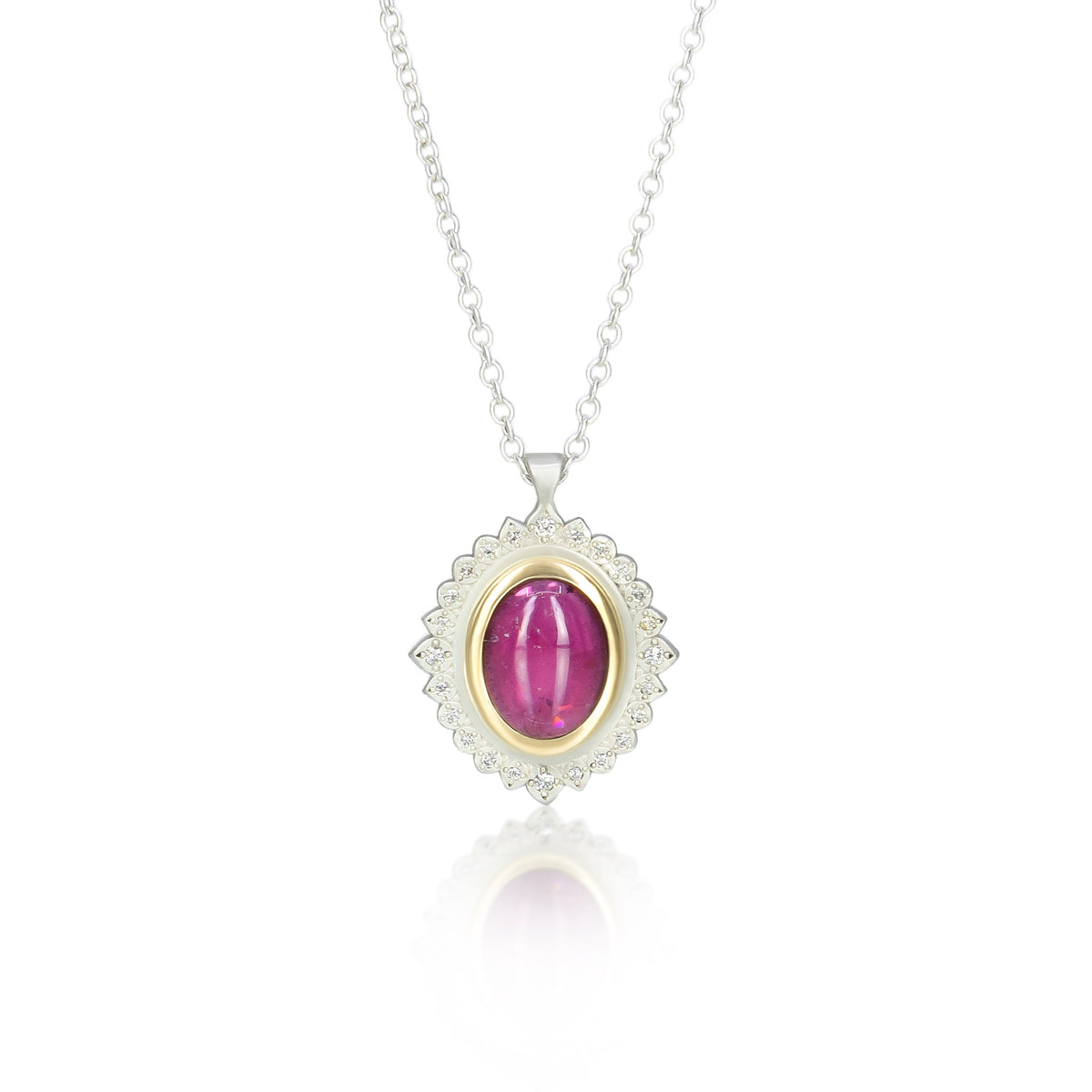 Pink Tourmaline Flame Pendant