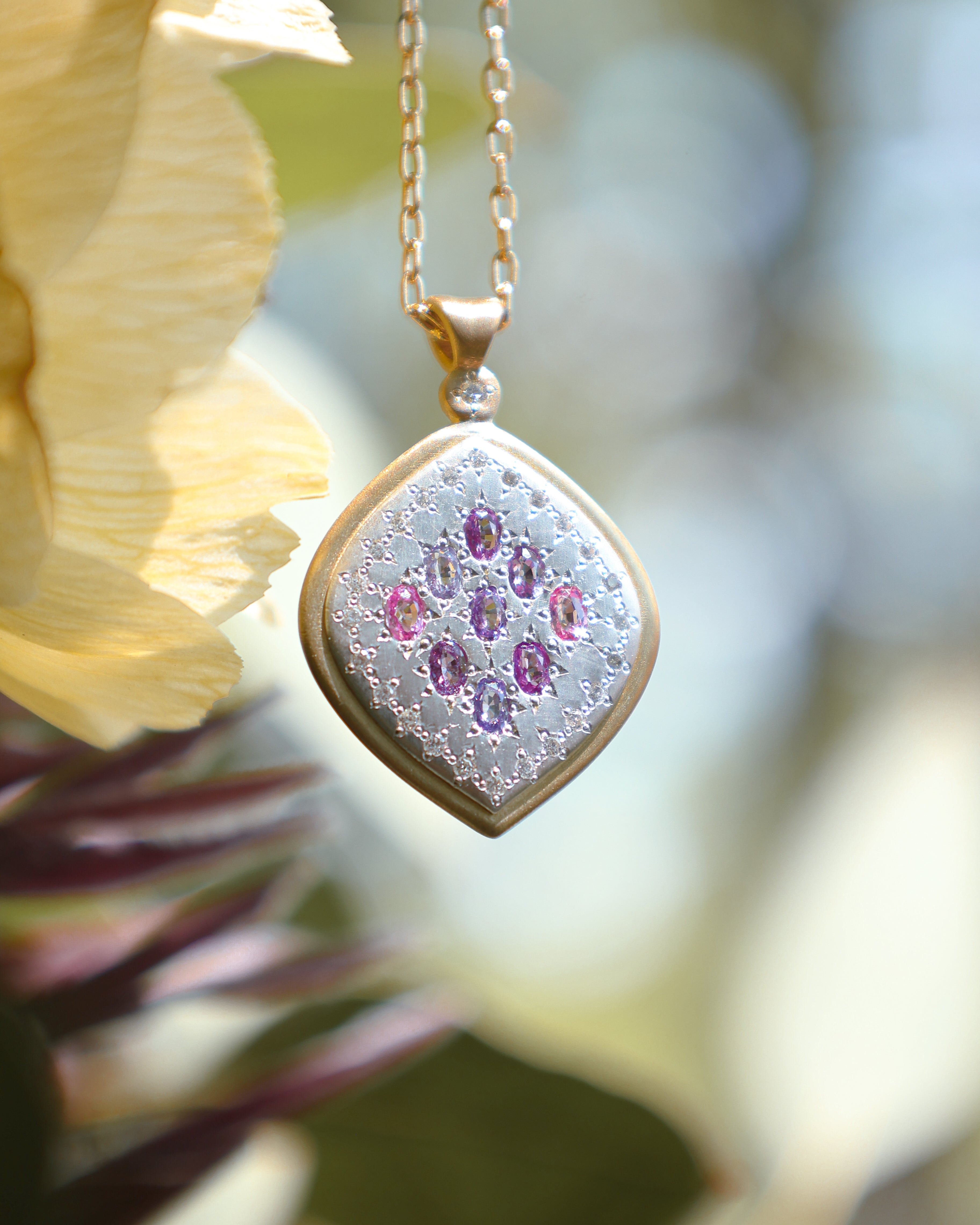 Mixed Metal Sapphire Pendant