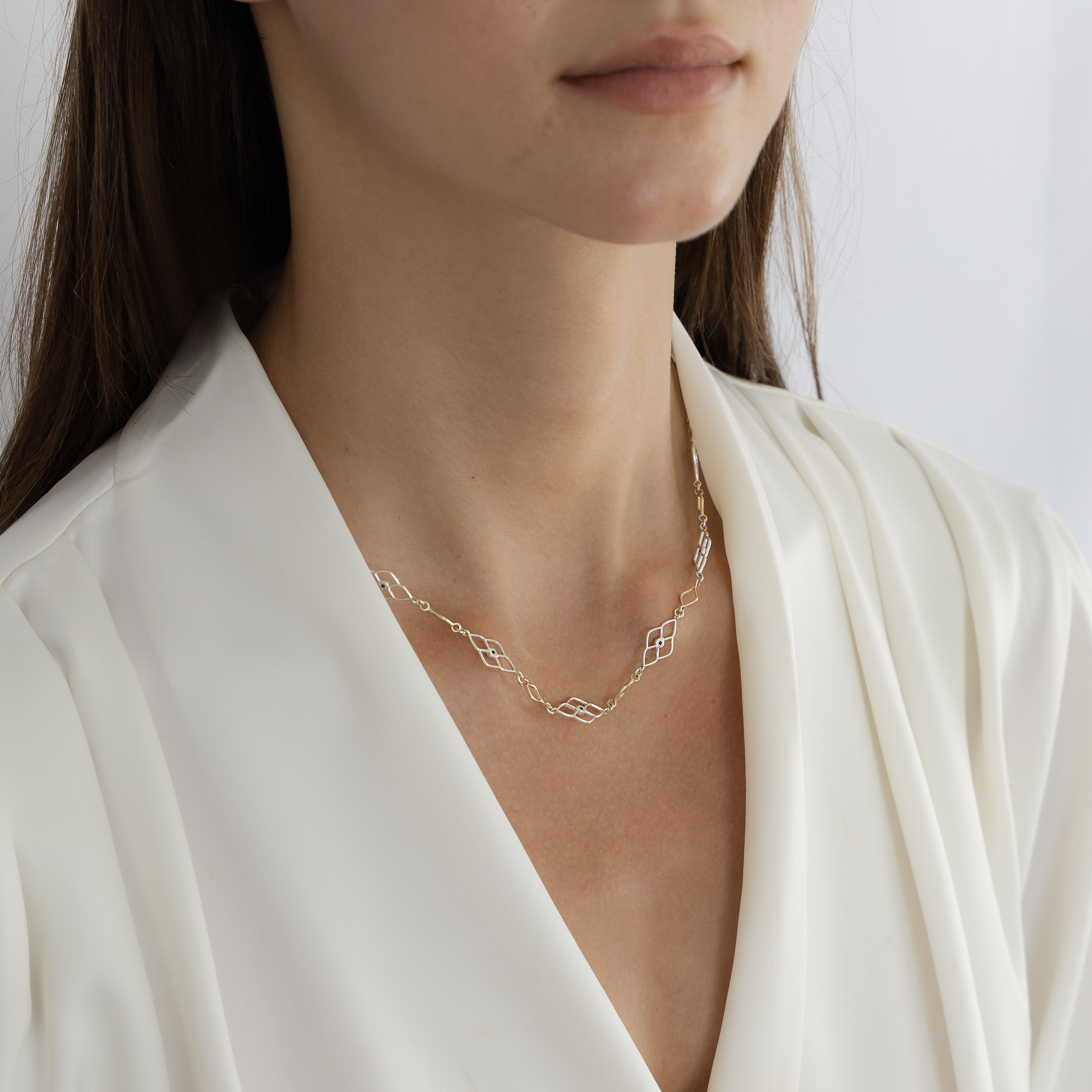 Two Tone Lace Necklace