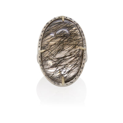 Two Tone Rutilated Quartz Ring