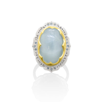 Two Tone Aquamarine Ring