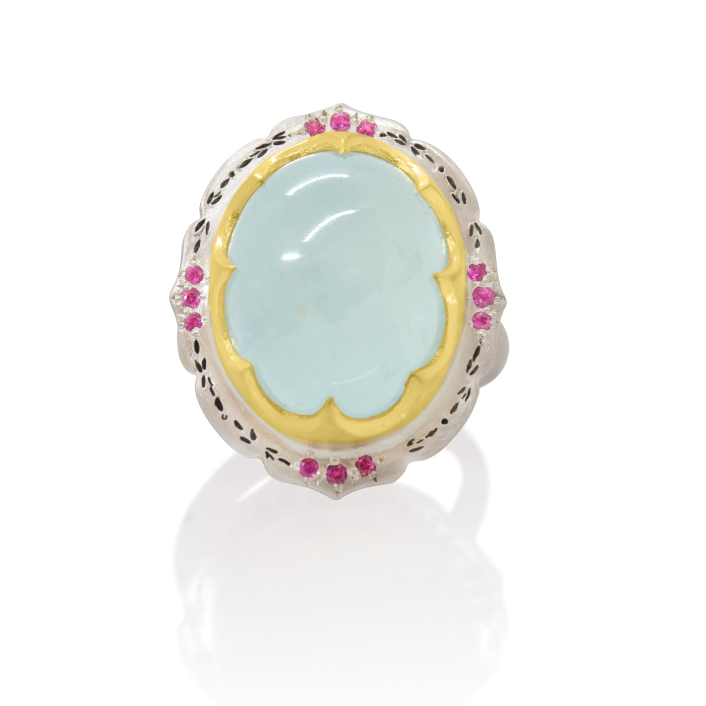 Two Tone Aquamarine Ring