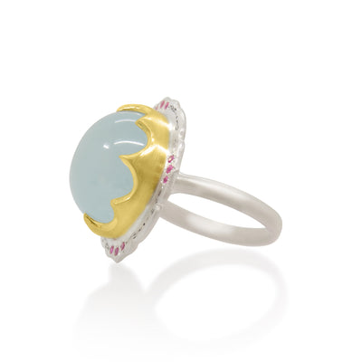Two Tone Aquamarine Ring