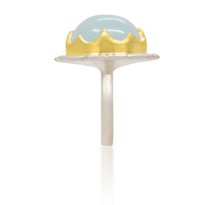 Two Tone Aquamarine Ring