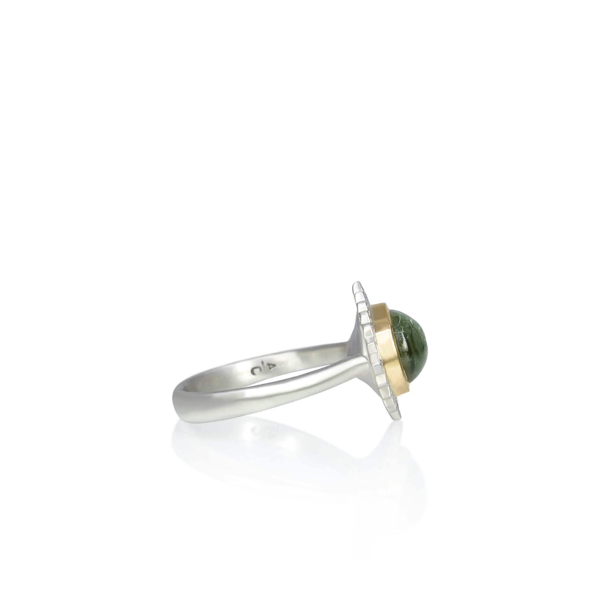 Green Tourmaline Flame Ring