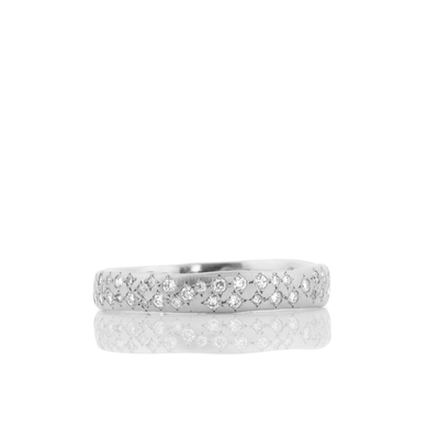Wavy Pave Band in Platinum