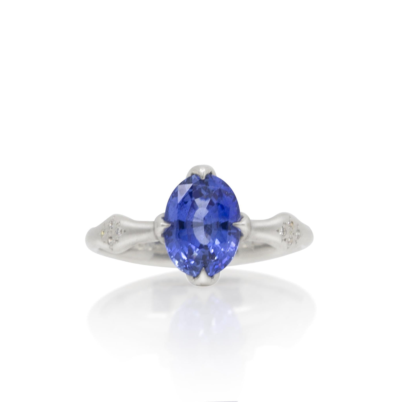 Platinum Oval Rosebud Ring