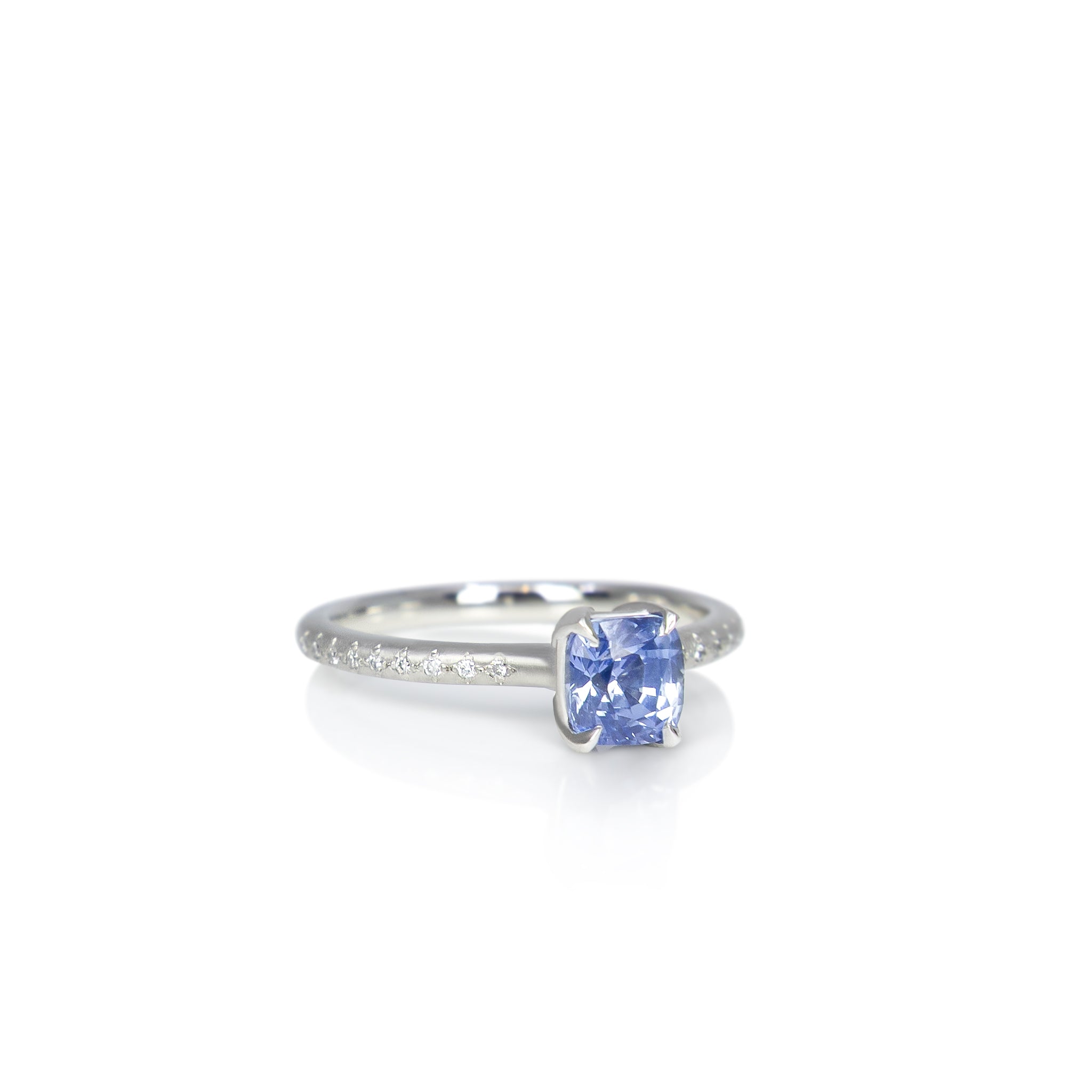 Cushion Sapphire Rosehip Ring - 1.06ct