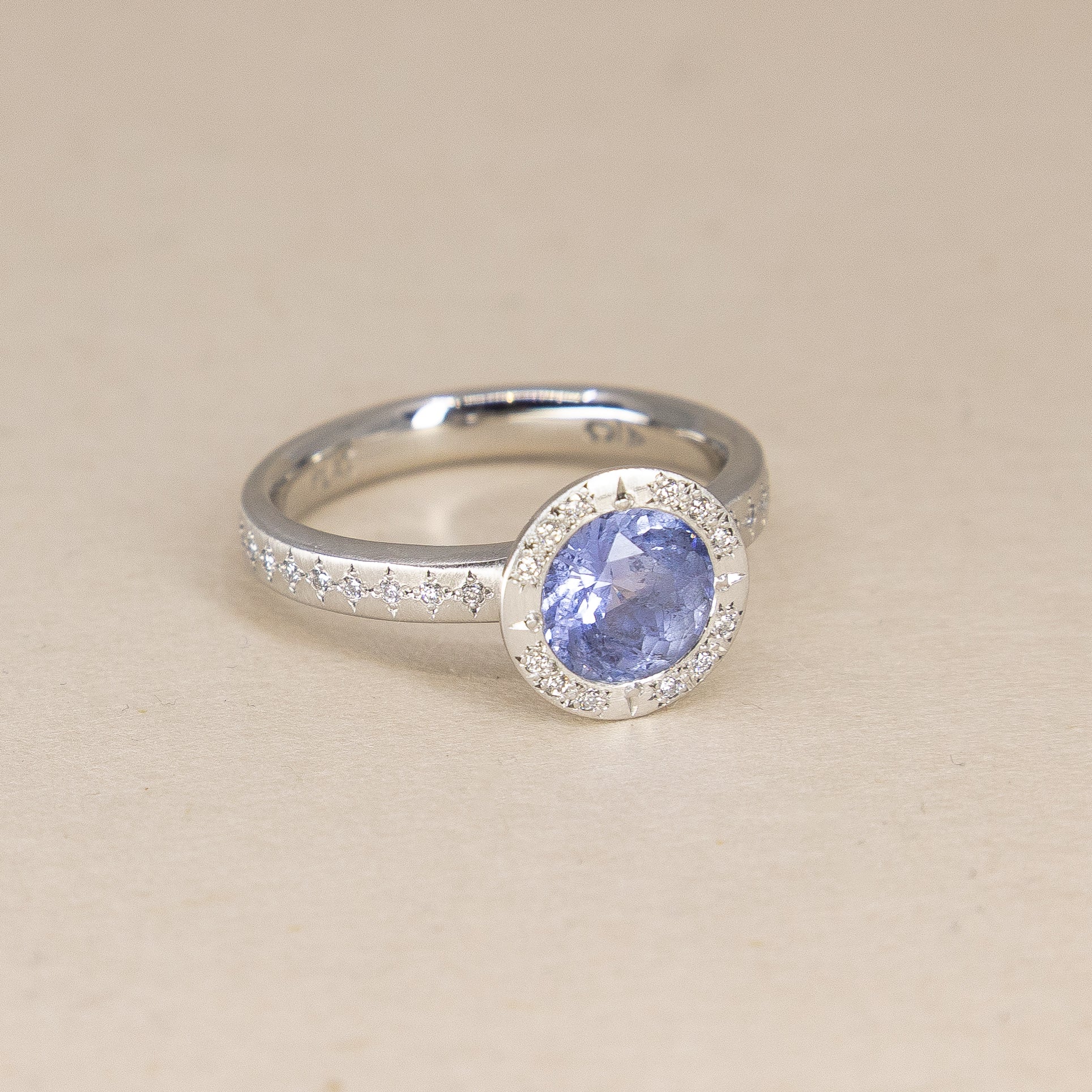 Woven Halo Sapphire Ring