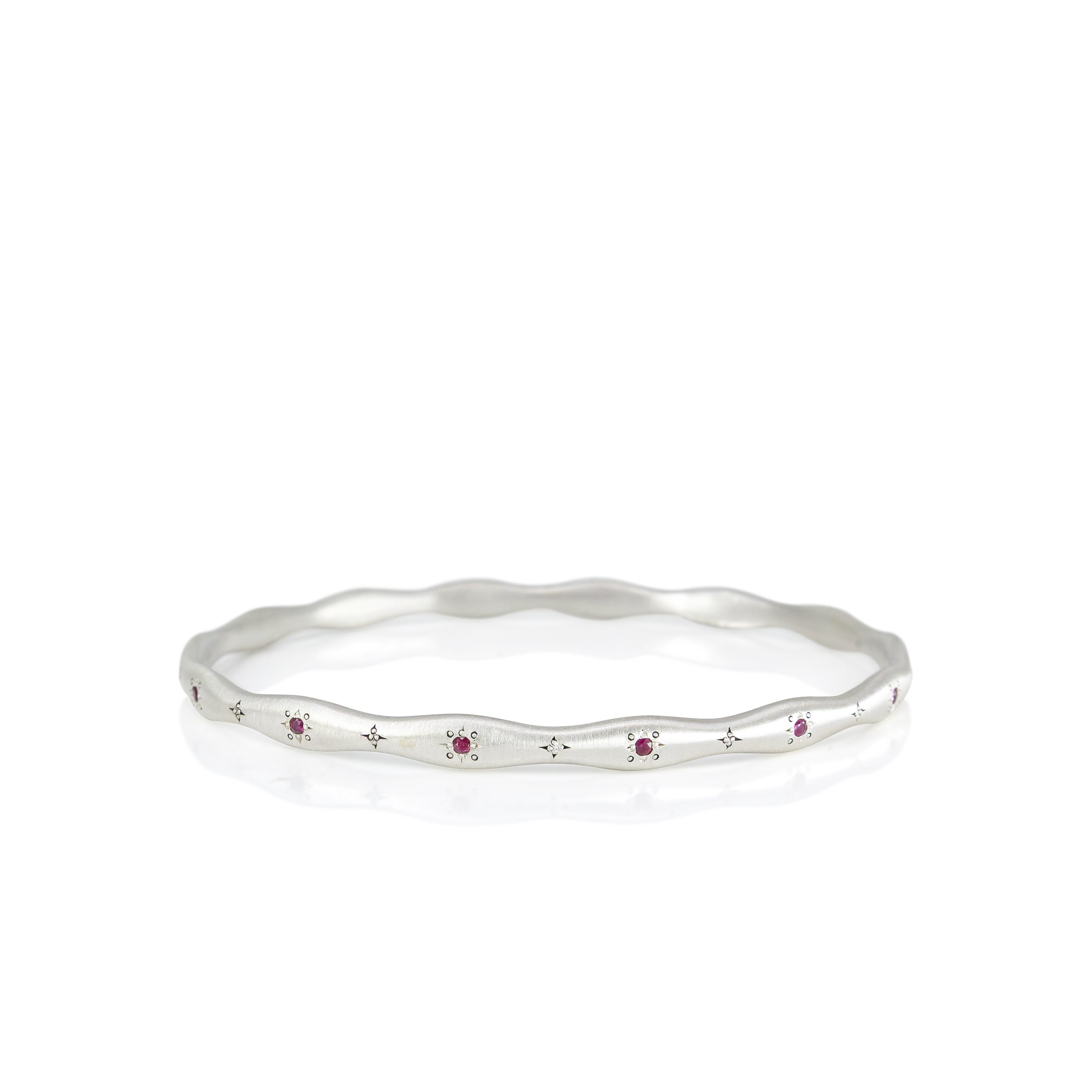 Wavy Stepping Stone Bangle | Adel Chefridi