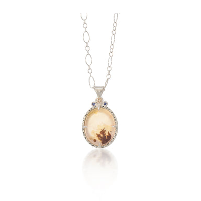 Silver Scenic Agate Pendant