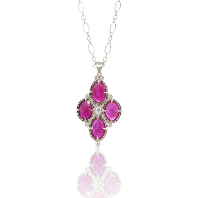 Four Cab Ruby Pendant