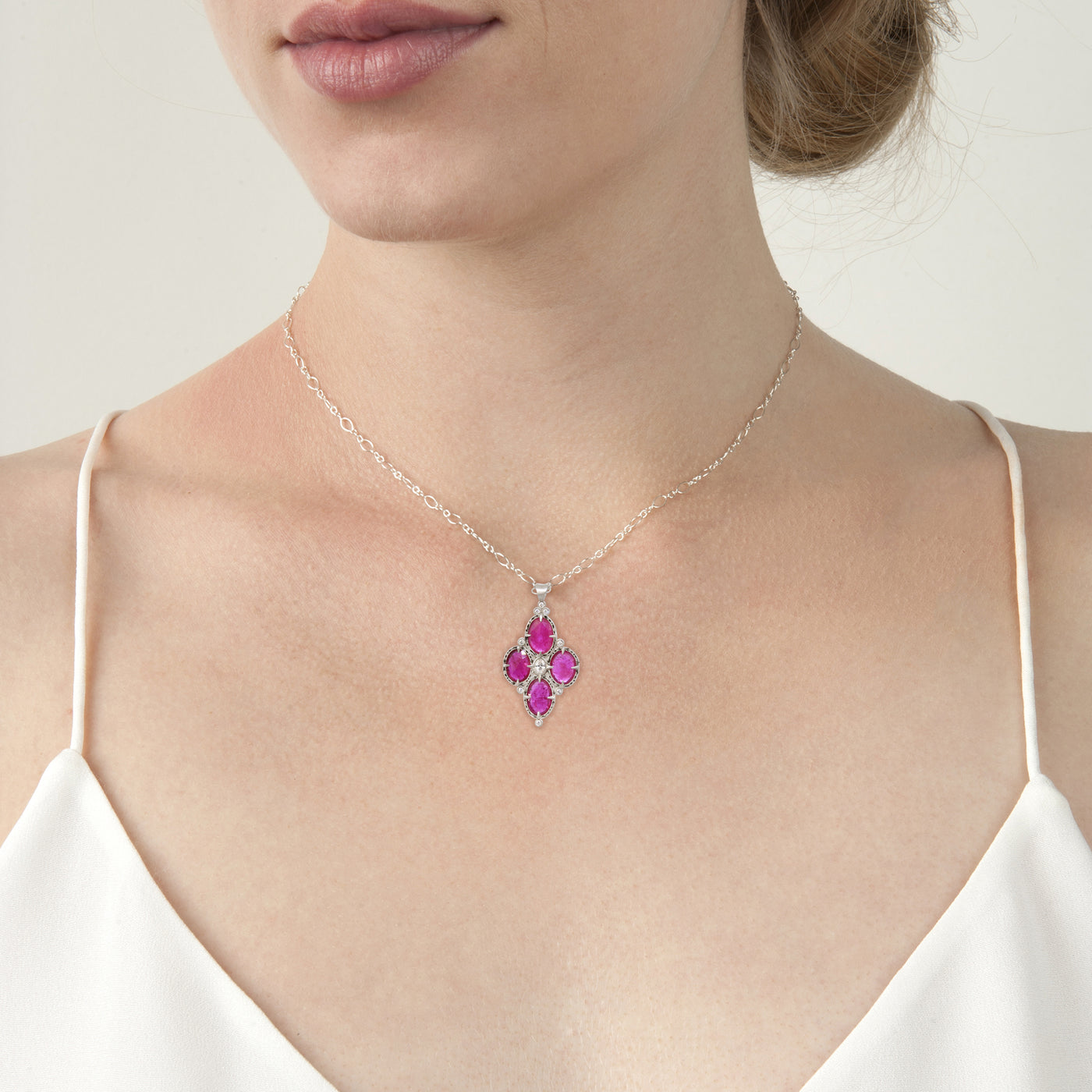 Four Cab Ruby Pendant