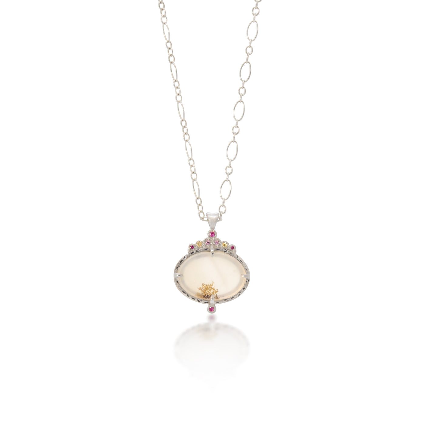 Silver Scenic Agate Pendant