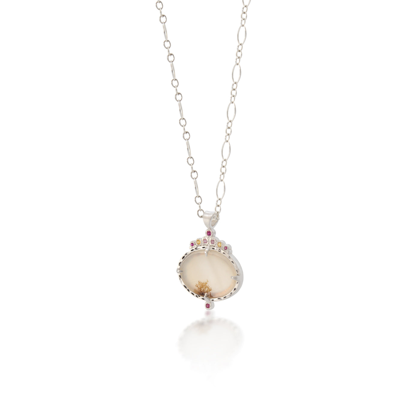 Silver Scenic Agate Pendant
