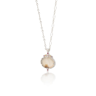 Silver Scenic Agate Pendant