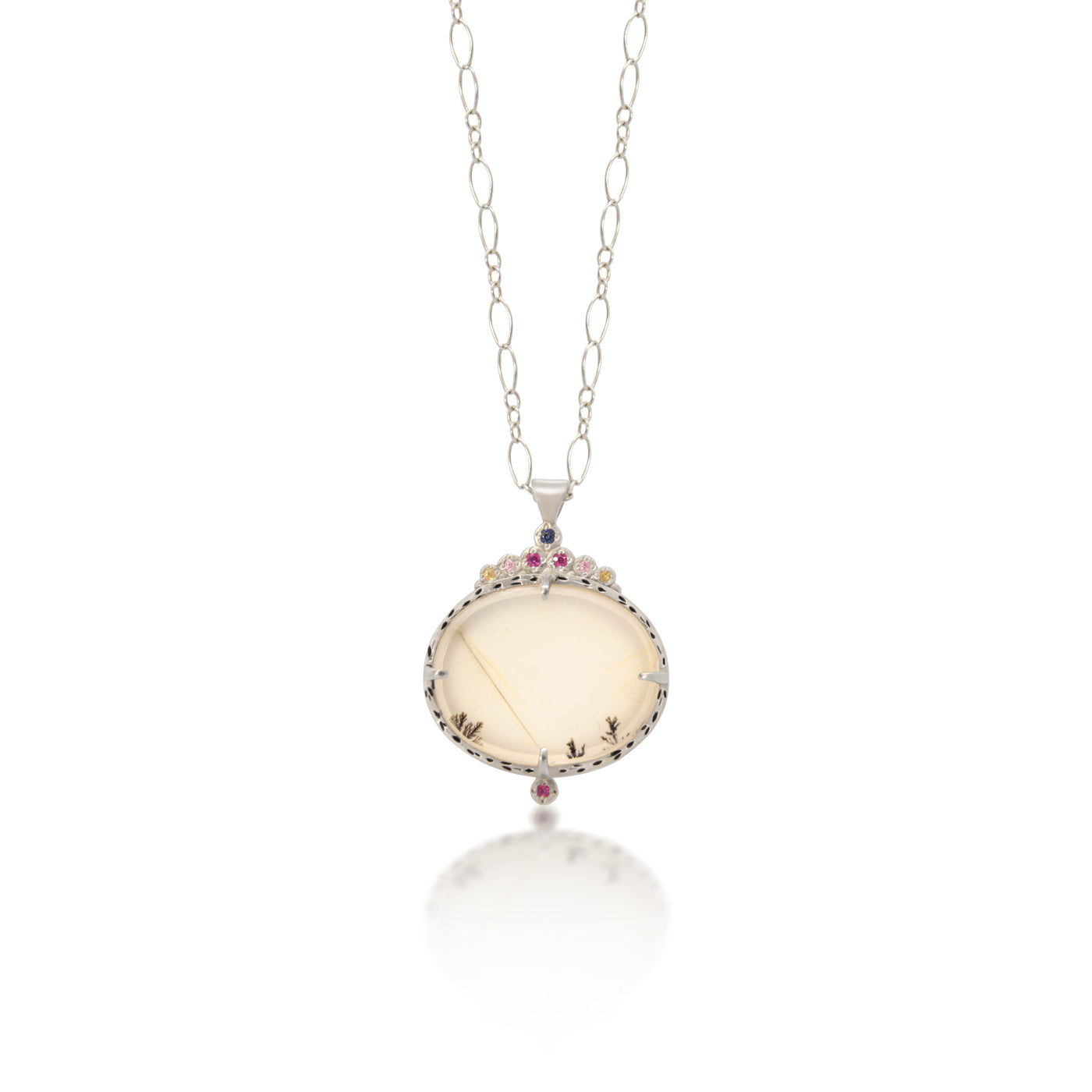 Silver Scenic Agate Pendant