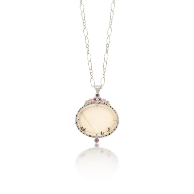 Silver Scenic Agate Pendant