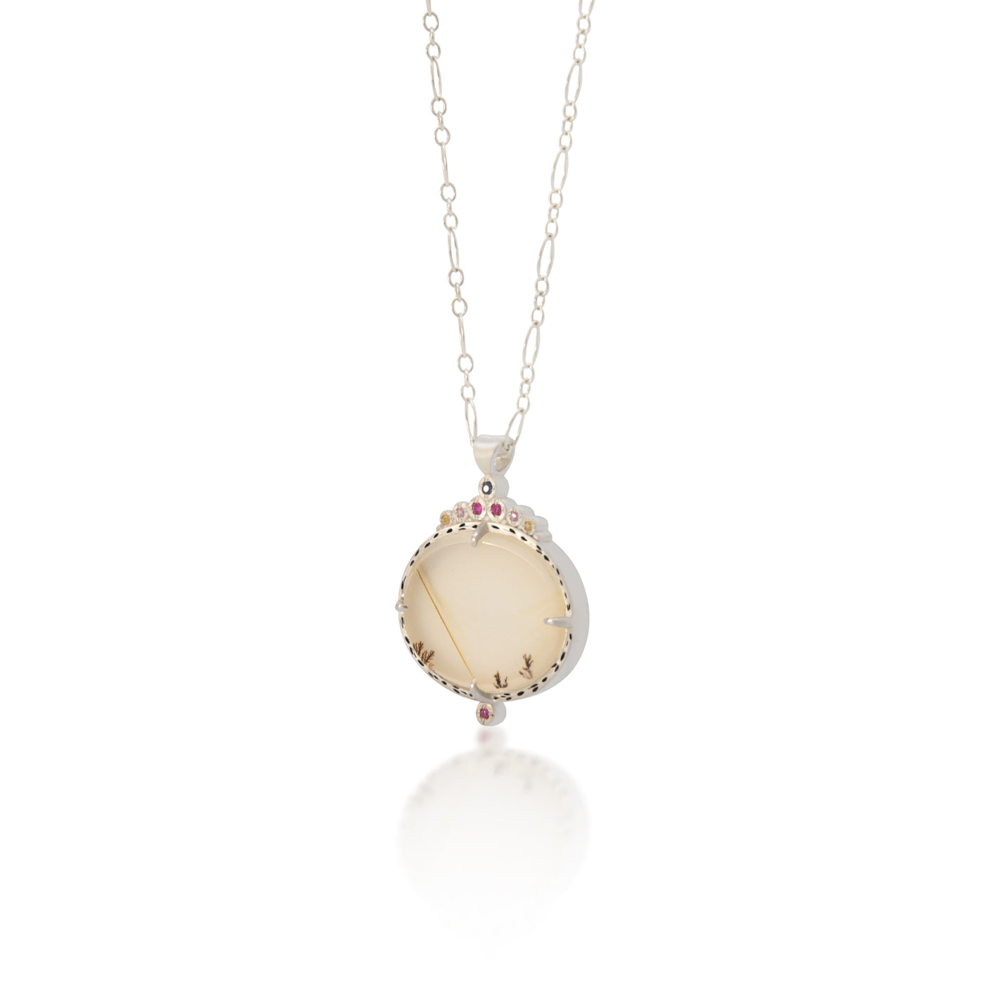 Silver Scenic Agate Pendant
