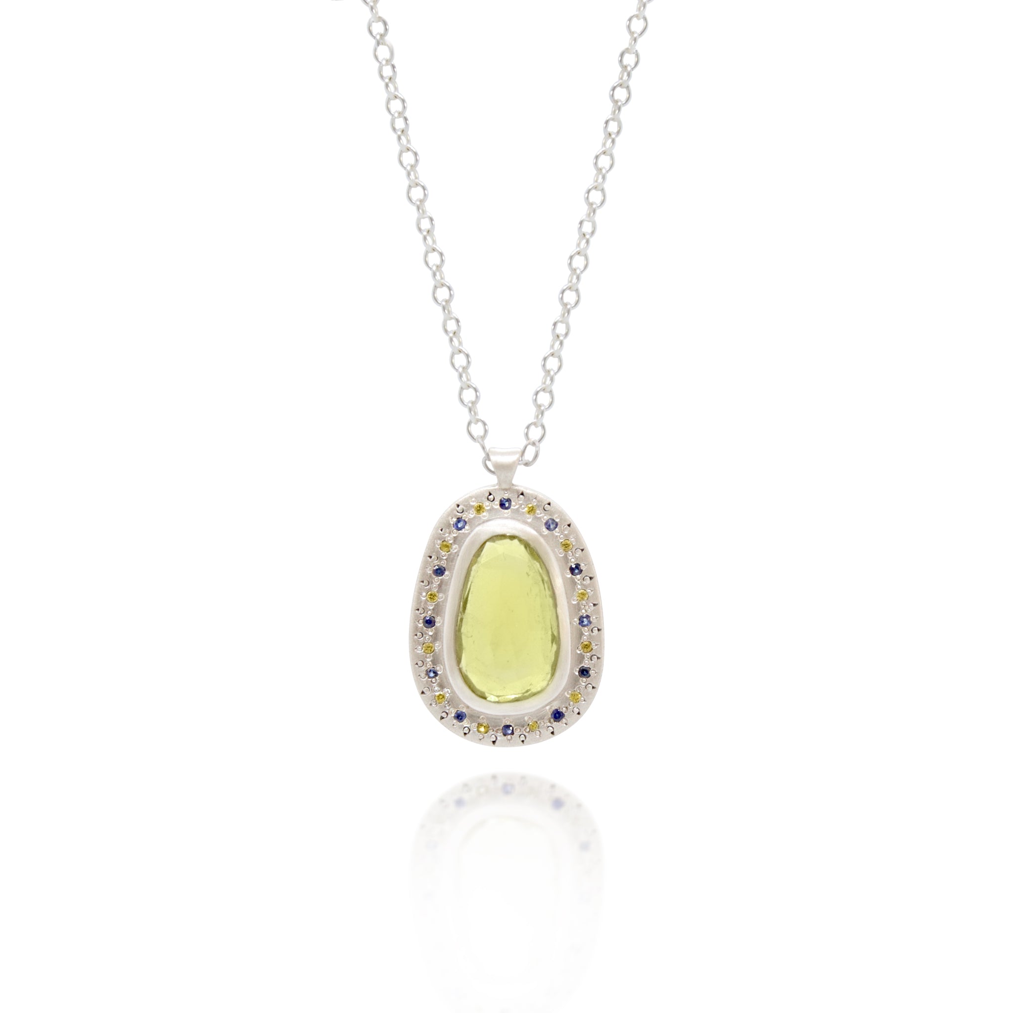 Green Tourmaline Slice Pendant