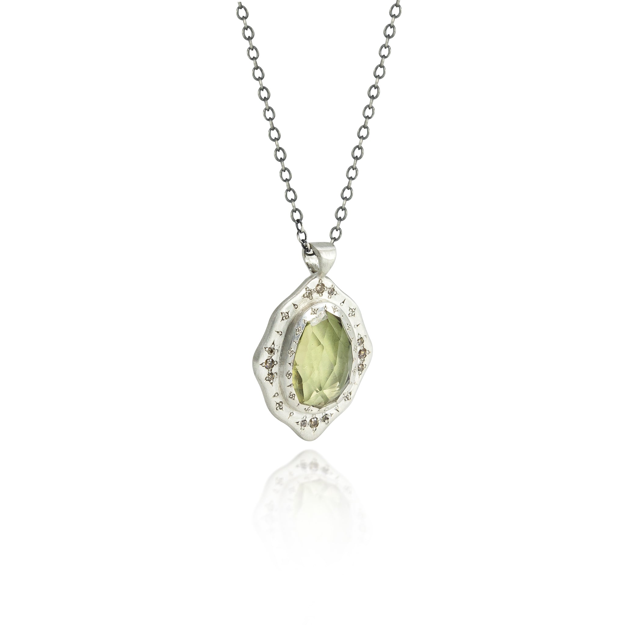 Tourmaline and Champagne Diamond Pendant