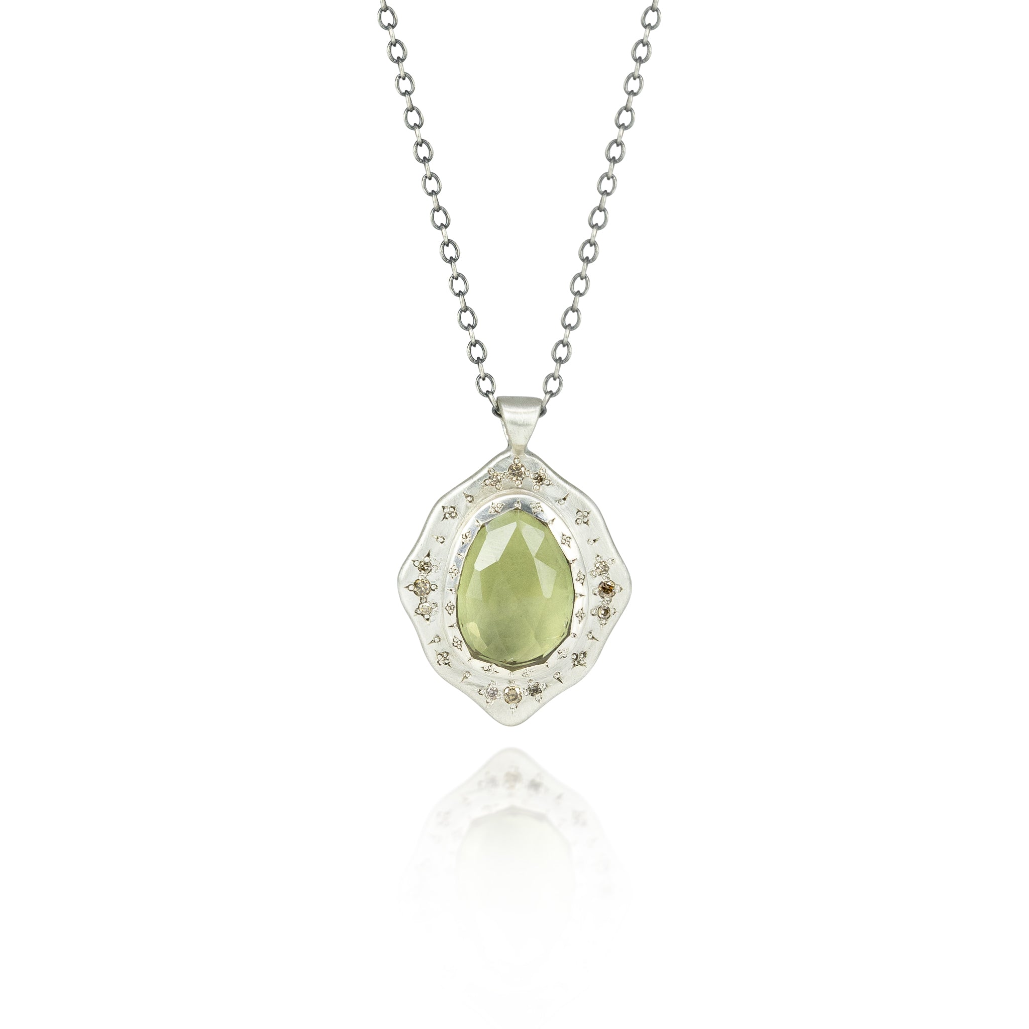 Tourmaline and Champagne Diamond Pendant