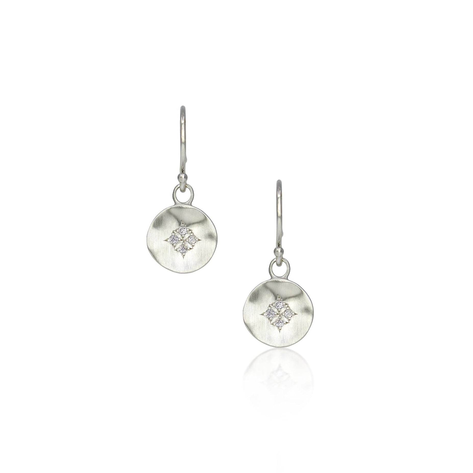 RILY Original Pin Earring Silver 今市隆二 Sterling Silver Diamond Four Star Wave Earrings | Adel Chefridi