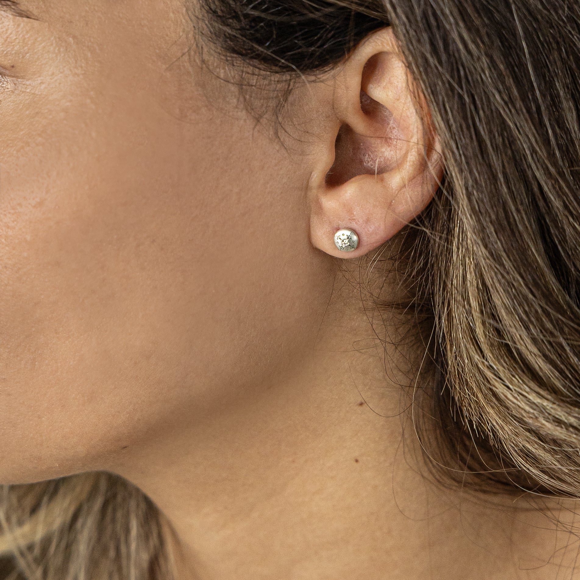 Silver Light Charm Studs