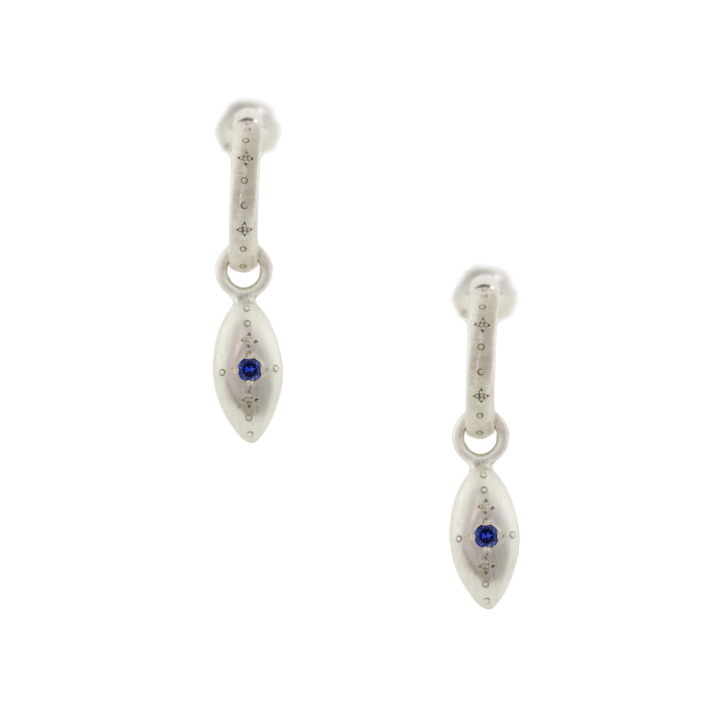 Silver Lights Hoops w/ Oval Charm