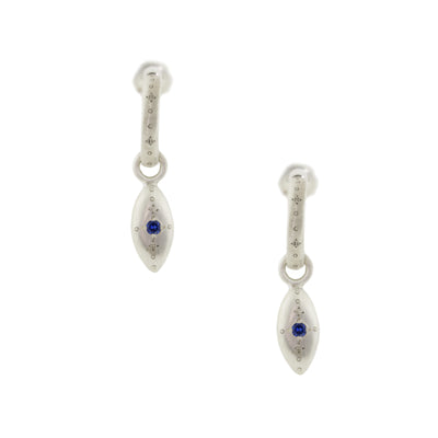 Silver Lights Hoops w/ Oval Charm