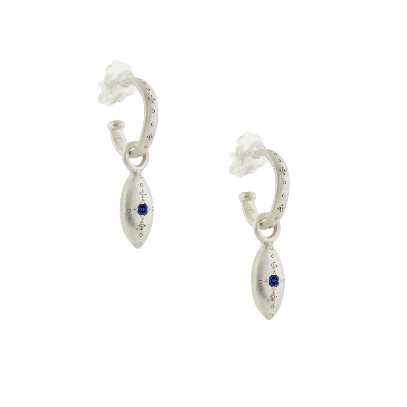 Silver Lights Hoops w/ Oval Charm