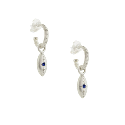 Silver Lights Hoops w/ Oval Charm