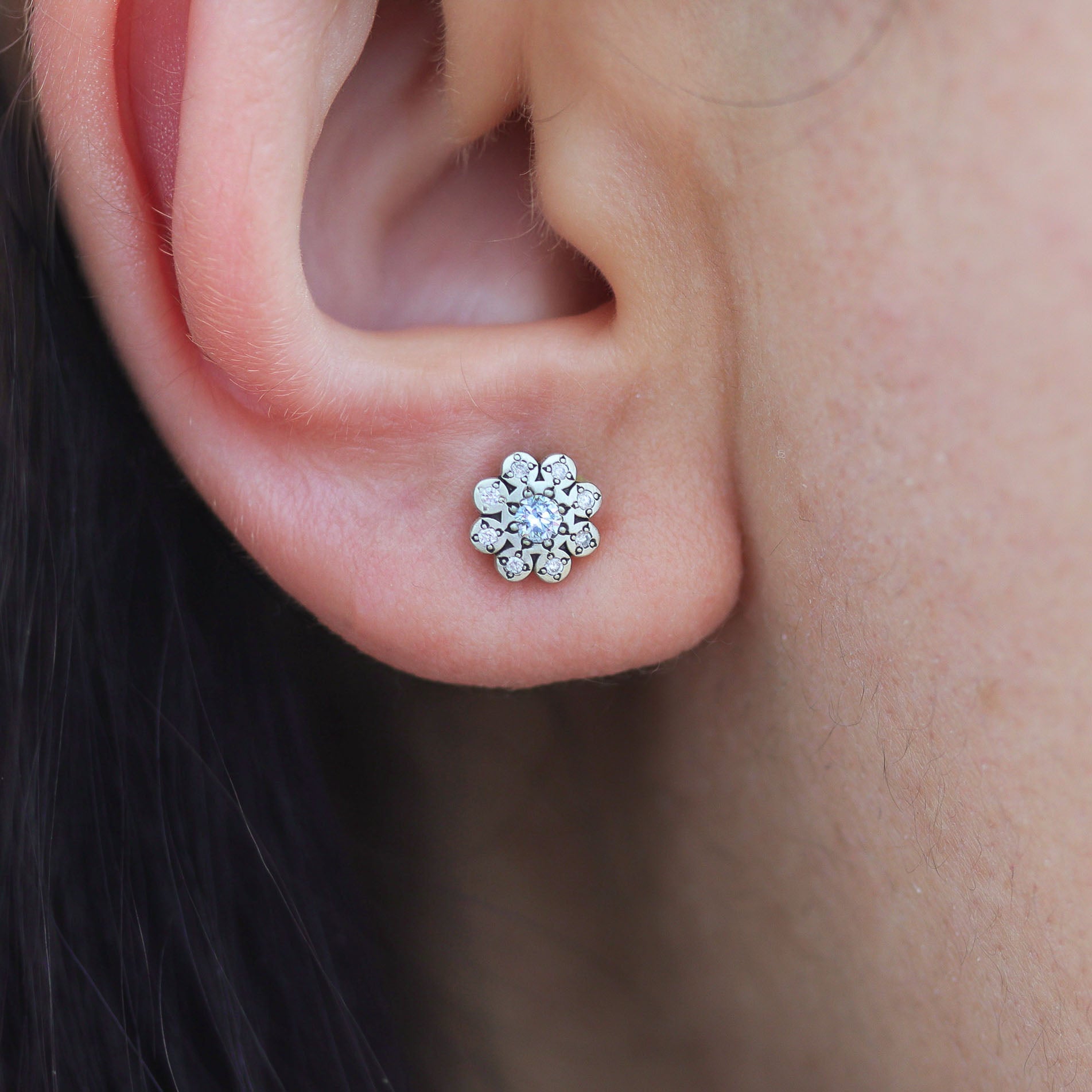 Moonflower Charm Studs